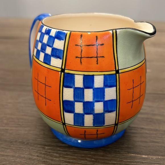 Vintage Royal Trico hand decorated geometric design pitcher Nagoya Japan unique - Picture 4 of 14
